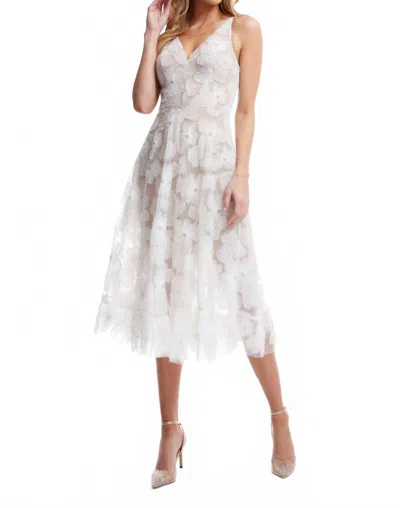 DRESS THE POPULATION BLAIR DRESS IN WHITE/NUDE