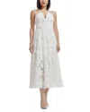 Dress The Population Briella Textured Midi Dress In Off White