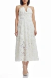 Dress The Population Briella Textured Midi Dress In Off White
