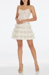 DRESS THE POPULATION BRYNLEE SEQUIN LACE FIT & FLARE MINIDRESS