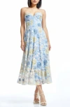 Dress The Population Carina Sequin Appliqué Midi Dress In Sky Multi