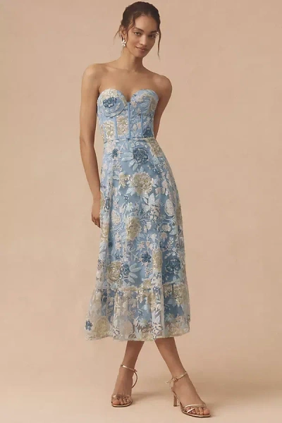 Dress The Population Carina Strapless Sweetheart Sequin Midi Dress