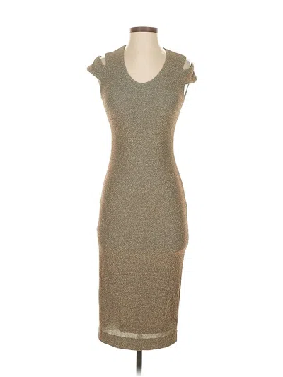 Pre-owned Dress The Population Casual Dress In Brown