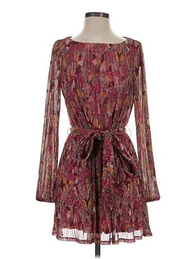 Pre-owned Dress The Population Casual Dress In Burgundy