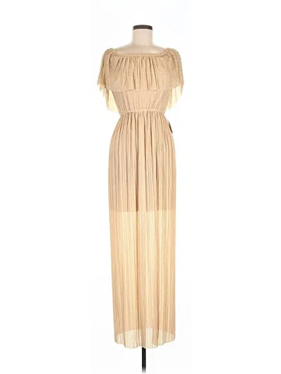 Pre-owned Dress The Population Casual Dress In Tan