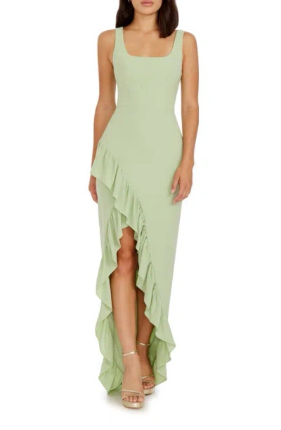 DRESS THE POPULATION CHARLENE RUFFLE GOWN