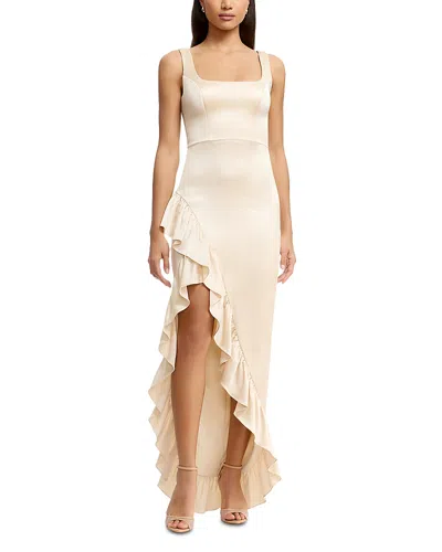 Dress The Population Charlene Ruffled Gown In Gold