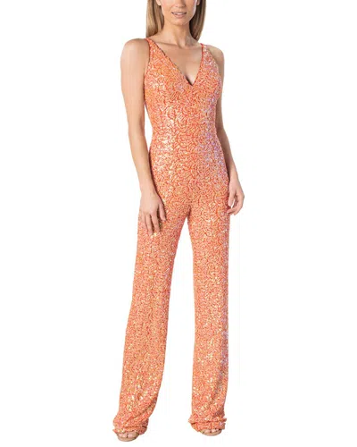 Dress The Population Charlie Jumpsuit In Orange