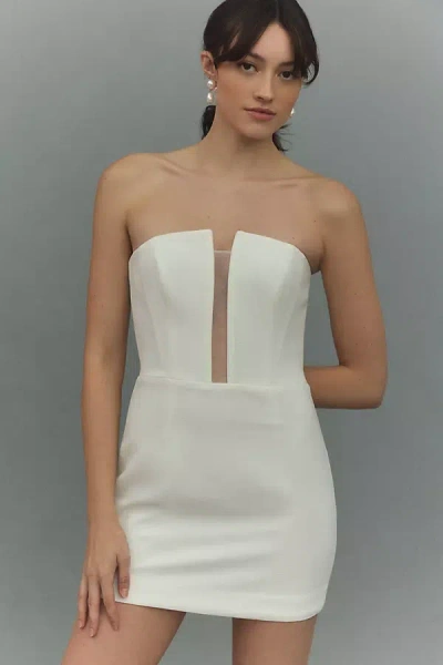 DRESS THE POPULATION CHLOE ILLUSION STRAPLESS MINI DRESS