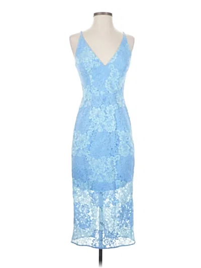 Pre-owned Dress The Population Cocktail Dress In Blue