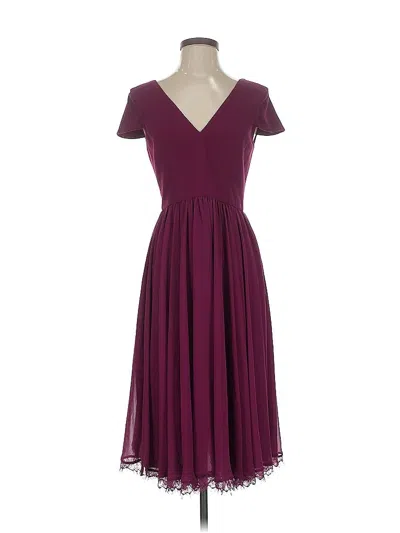 Pre-owned Dress The Population Cocktail Dress In Burgundy