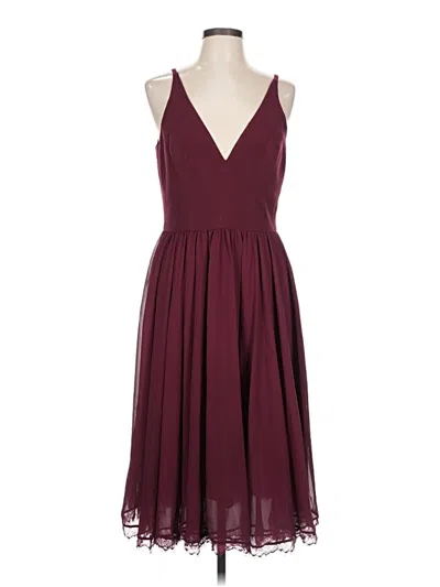 Pre-owned Dress The Population Cocktail Dress In Burgundy