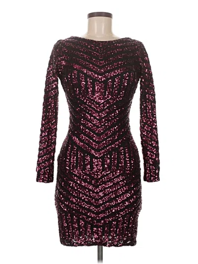 Pre-owned Dress The Population Cocktail Dress In Burgundy