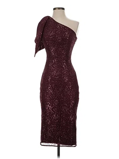 Pre-owned Dress The Population Cocktail Dress In Burgundy