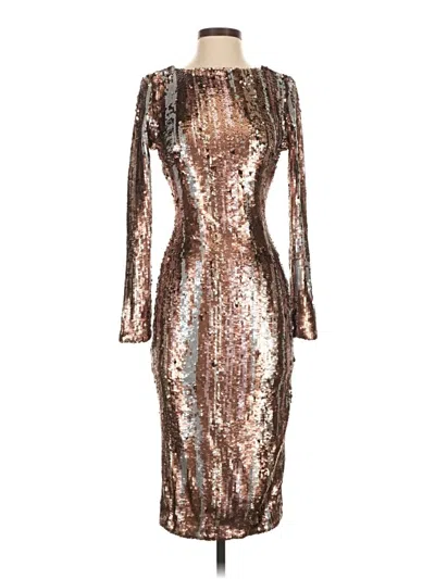 Pre-owned Dress The Population Cocktail Dress In Gold