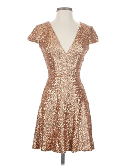 Pre-owned Dress The Population Cocktail Dress In Gold