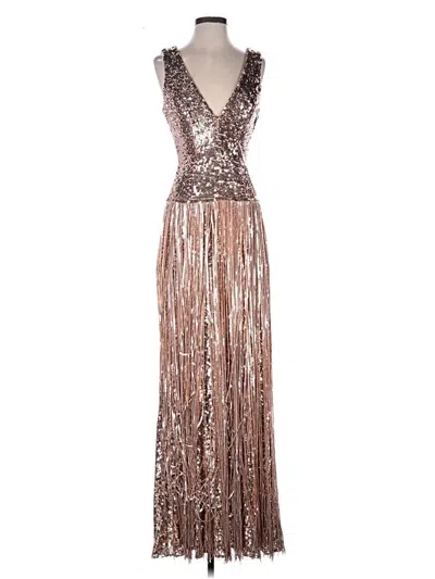 Pre-owned Dress The Population Cocktail Dress In Gold