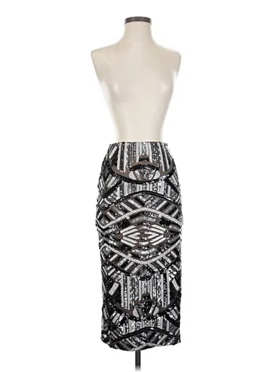 Pre-owned Dress The Population Cocktail Dress In Silver