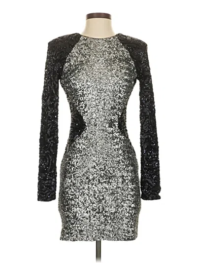 Pre-owned Dress The Population Cocktail Dress In Silver