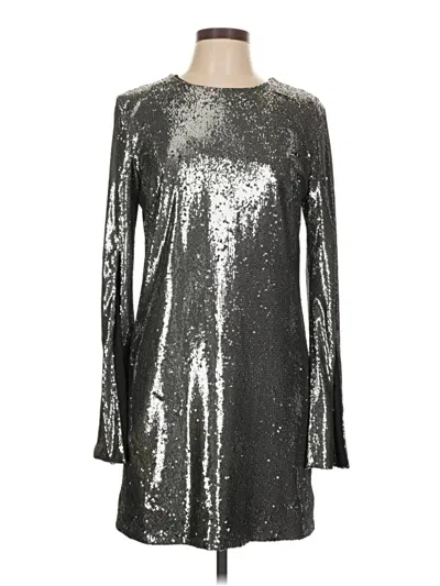 Pre-owned Dress The Population Cocktail Dress In Silver