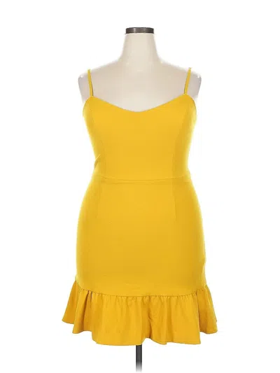 Pre-owned Dress The Population Cocktail Dress In Yellow