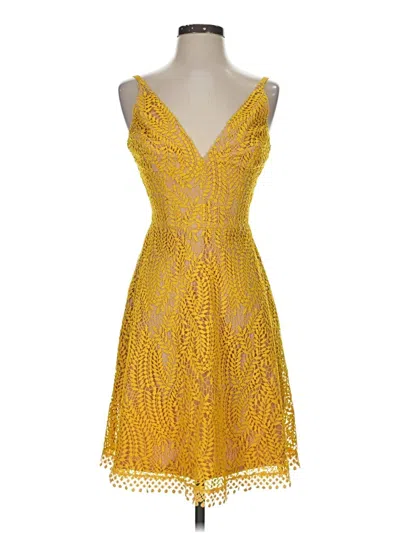 Pre-owned Dress The Population Cocktail Dress In Yellow