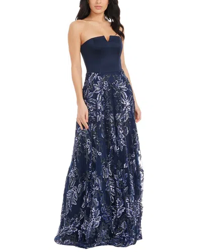 Dress The Population Coleen A-line Dress In Blue