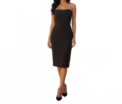 Dress The Population Corset Strapless Midi Dress In Black