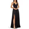 Dress The Population Danae Crinkle A-line Gown In Black
