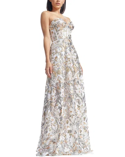 Dress The Population Daven Fit & Flare Dress In White