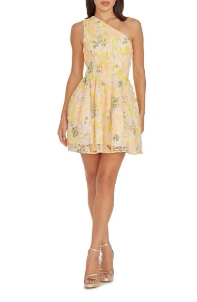 Dress The Population Delaney Dress In Canary Multi