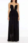 DRESS THE POPULATION DRESS THE POPULATION ELEANOR ILLUSION NECK GOWN