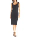 Dress The Population Elle Sweetheart Neck Bodycon Midi Dress In Black