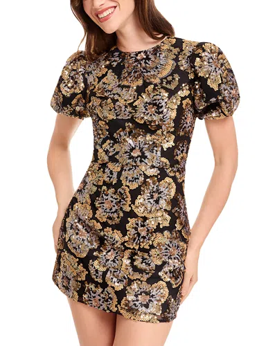 Dress The Population Elsie Sequin Floral Puff Sleeve Dress In Multi
