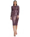 Dress The Population Emery Sequin Dress In Deep Purple