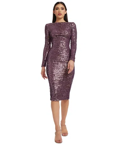 Dress The Population Emery Sequin Dress In Deep Purple