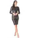 DRESS THE POPULATION EMERY SEQUINED BODYCON DRESS