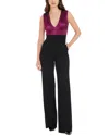 Dress The Population Everette Metallic Bodice Mixed Media Jumpsuit In Multi