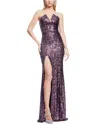 Dress The Population Fernanda Mermaid Gown In Burgundy