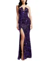 Dress The Population Fernanda Mermaid Gown In Purple