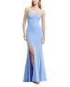 Dress The Population Fernanda V Wire Bodycon Gown In Sky