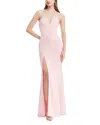 Dress The Population Fernanda V Wire Bodycon Gown In Vintage Pink