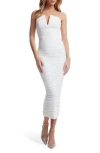 Dress The Population Ferra Ruched Dress In Off White