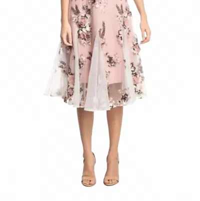 Dress The Population Flora Fit & Flare Dress In Pale Mauve Multi In Pink