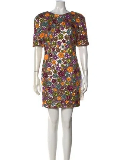 Pre-owned Dress The Population Floral Print Mini Dress W/ Tags In Multi