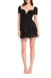 Dress The Population Francesca Plunge Sweetheart Neck Cocktail Minidress In Black