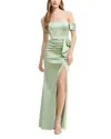 Dress The Population Gabrielle Off-the-shoulder Gown In Sage