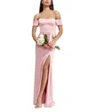 Dress The Population Gabrielle Off-the-shoulder Gown In Vintage Pink