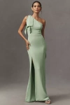 Dress The Population Georgina One-shoulder Maxi Dress In Green
