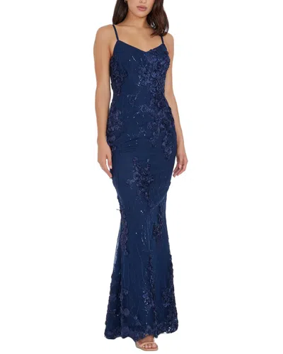 Dress The Population Giovanna Mermaid Gown In Blue